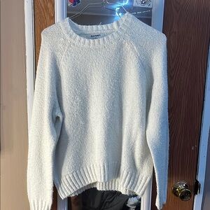 white sweater